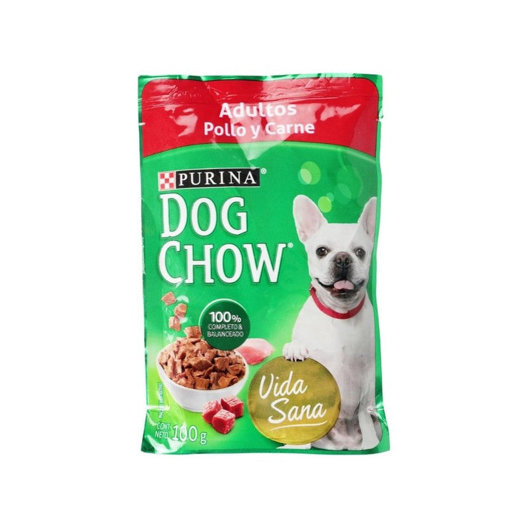 DOG CHOW POUCH ADULTO POLLO Y CARNE 100G